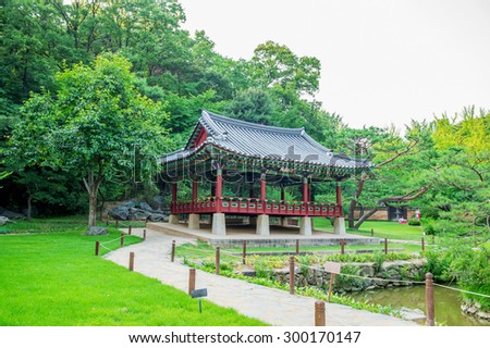 Korean Folk Village,Traditional Korean style architecture in Suwon,Korea