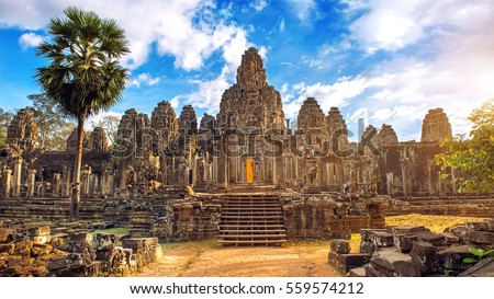 Similar – Image, Stock Photo Bayon Temple in Cambodia