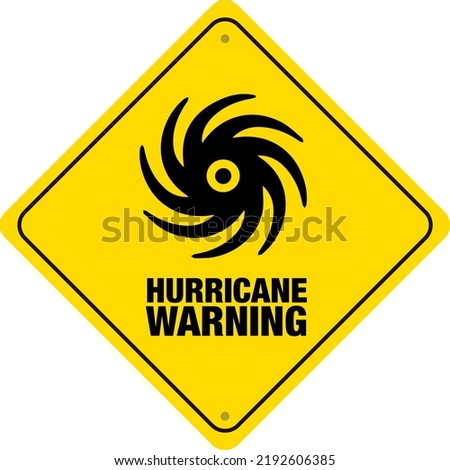 Hurricane warning banner with sign.