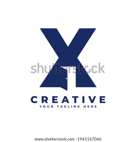 Initial Letter X with Door Negative Space Logo Design. Usable for Construction Architecture Building Logo