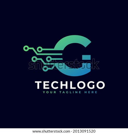 Tech Letter G Logo. Futuristic Vector Logo Template with Green and Blue Gradient Color. Geometric Shape. Usable for Business and Technology Logos.