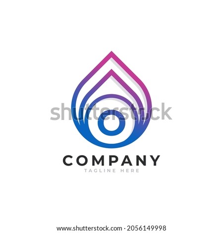 Initial Letter O with Oil and Gas Logo Design Inspiration Foto stock © 