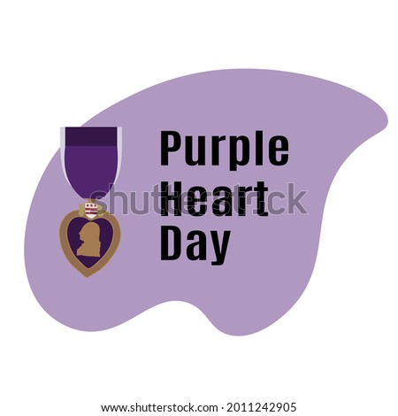 Purple Heart Day, schematic illustration of an award vector illustration