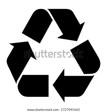 Vector illustration of Recycle symbol. Black icon on white background.