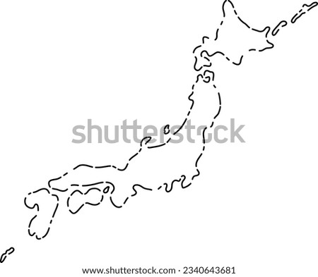 Line drawing Japanese archipelago. no paint.