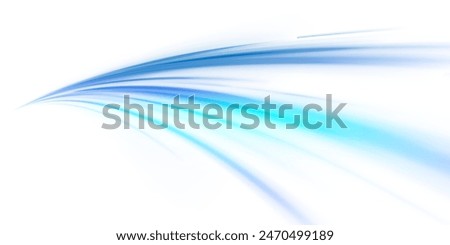 Blue wave curved lines for presentations, illustration of articles and publications on technological trends and innovations, covers of technological magazines. Light arc in blue colors.	