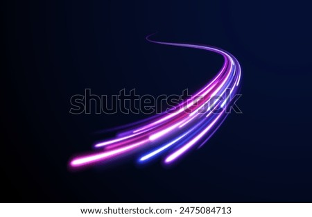 Purple fire flames of space rocket, shuttle launch. Comet or meteor trails isolated on transparent background.	