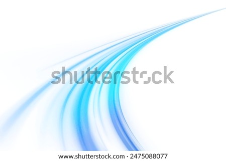 Wavy transparent curved lines in the form of the movement of sound waves in a set of different shapes of whirlpool, twist, spiral. Blue stripes in the form of drill, turns and swirl.	