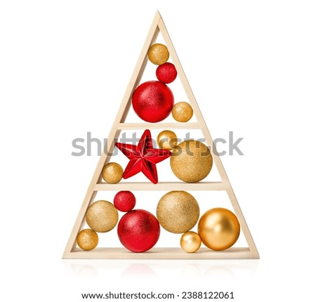 Similar – A star-shaped wooden Christmas tree pendant with a gold glittering edge