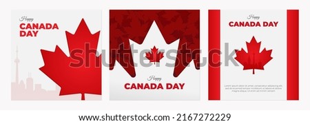 set of Canada Day Vector Illustration. Canada Independence day vector background bundle 