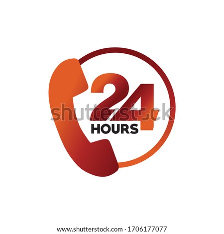 24 hours business customer care service vector design template