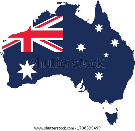 vector illustration of Australia map with flag