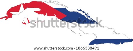 vector illustration of Cuba map and flag