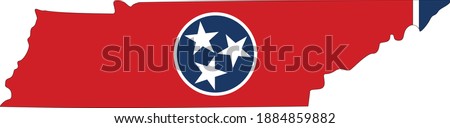 vector illustration of Tennessee map and flag