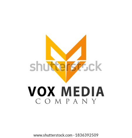 Initial Letter V or M Colorful Vox Media logo design vector Illustration