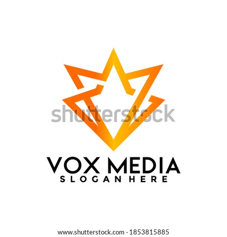 Letter V Vox Media logo Design vector illustration