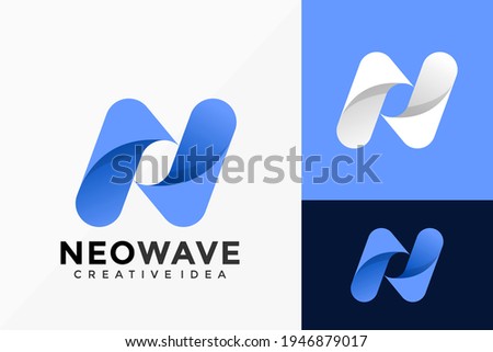 Letter N Wave Business Company Logo Vector Design. Abstract emblem, designs concept, logos, logotype element for template. Stock fotó © 