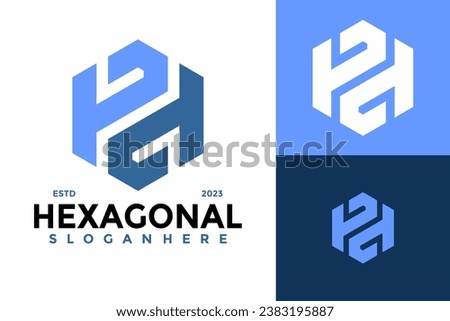 Hexagonal Letter P and D Monogram Logo design vector symbol icon illustration