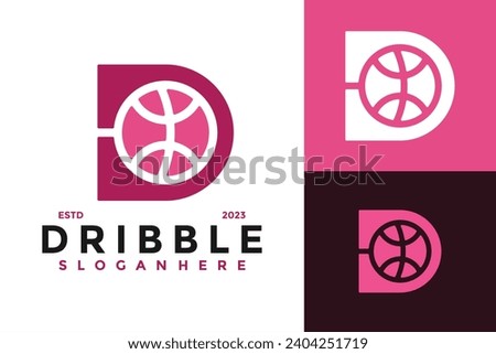 Letter D Dribbble Logo Design icon modern template