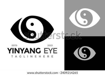 Yin Yang Eye Logo design vector symbol icon illustration