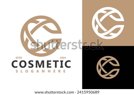 C Cosmetic Knot Logo Design Vector Template