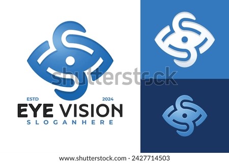 Letter S Optical Eye Logo design vector symbol icon illustration