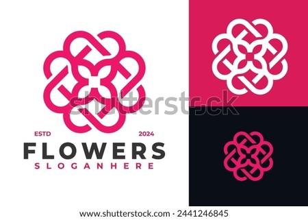 Flower Celtic Logo design vector symbol icon illustration