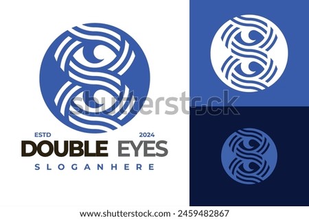 Double Eye logo design vector symbol icon illustration