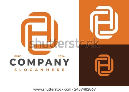 Letter H Monogram Corporate logo design vector symbol icon illustration