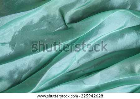 Smooth and shiny aqua blue silk handkerchief