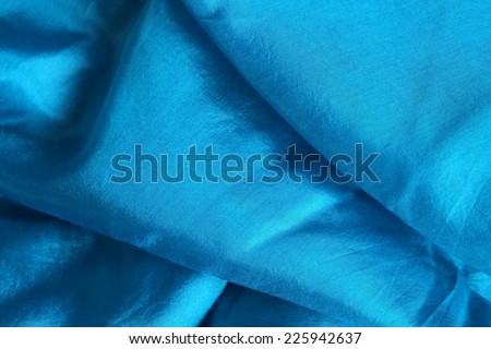 Smooth and shiny blue silk handkerchief