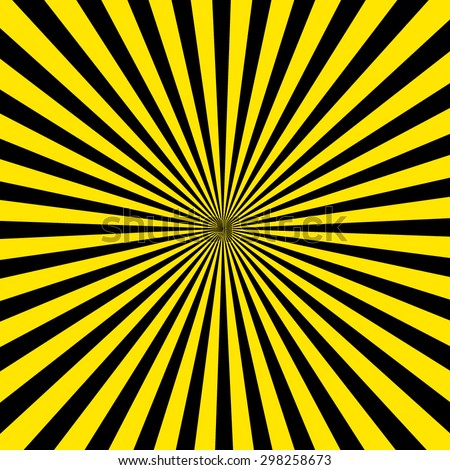 Sunburst pattern, bee background, yellow black retro round lines - vector illustration