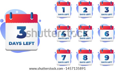 set of number days left countdown vector illustration template, can be use for promotion, sale, landing page, template, ui, web, mobile app, poster, banner, flyer