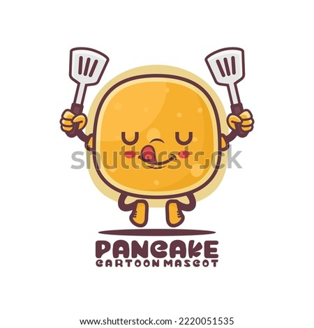 pancake cartoon mascot. food vector illustration. isolated on a white background