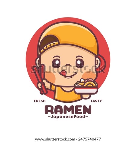 ramen cartoon mascot design, for culinary and other businesses, brand logos, stickers, cartoon identities, stickers, icons, etc.