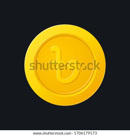 TAKA Gold Cons. Bangladeshi Money Symbol. Golden Color Flat Design Coins. BD Currency Sign. eps-10 Vector illustration.