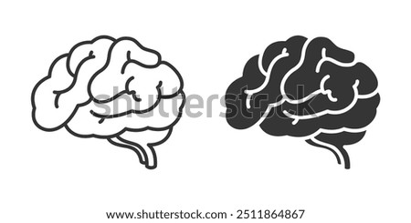 Human brain icon set. Thinking, mind refresh, brain health, creative vector illustration.