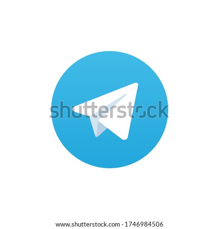 Telegram logo,telegram vector icon.Blue button paper plane illustration.Social network,social media concept. EPS 10