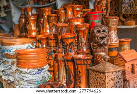 Beautiful handmade showpieces in a local store in Bangladesh.