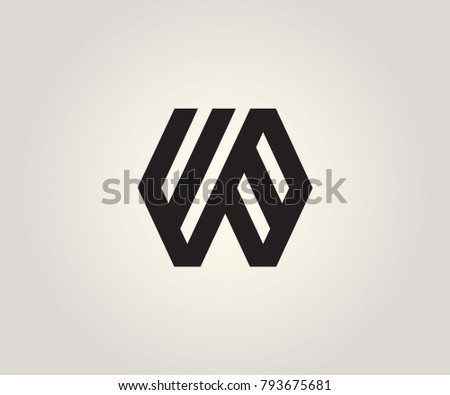 WB logo abstract, letter WB icon vector. Vector alphabet