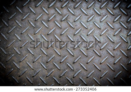 Pressed metal plate outdoor non-slip flooring with vignette