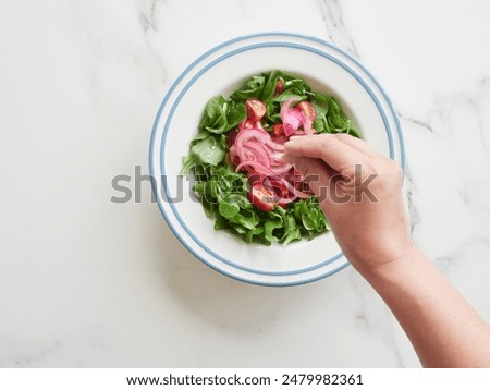 Similar – Image, Stock Photo Anonymous person preparing homemade lemon cake