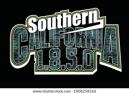 Southern California.Vintage and typography design in vector illustration.clothing,t shirt,apparel and other uses.Abstract design with the grunge and denim style. Vector print, typography, poster. 