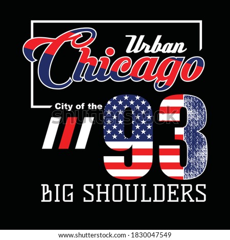 Chicago.Vintage and typography design in vector illustration.Clothing,t-shirt,apparel and other uses.Abstract design with the grunge and denim style.Eps10