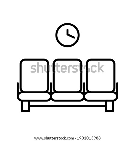 Waiting room vector line icon, linear concept, outline sign, symbol on white background color editable