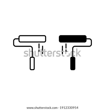 Vector paint roller icon. Premium quality graphic design. Modern signs, outline symbols collection color editable