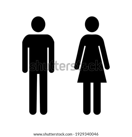 Men women icon - Toilet Restroom Sign. International sign for Restroom on white background color editable