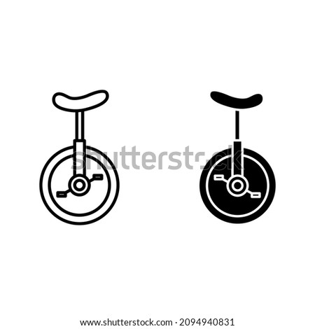 Unicycle bike icon. Monocycle icon color editable