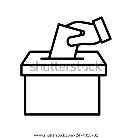 Hand voting ballot box icon, Election Vote concept color editable