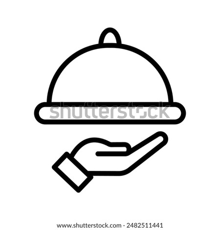 Platter icon. restaurant sign. waiter symbol color editable